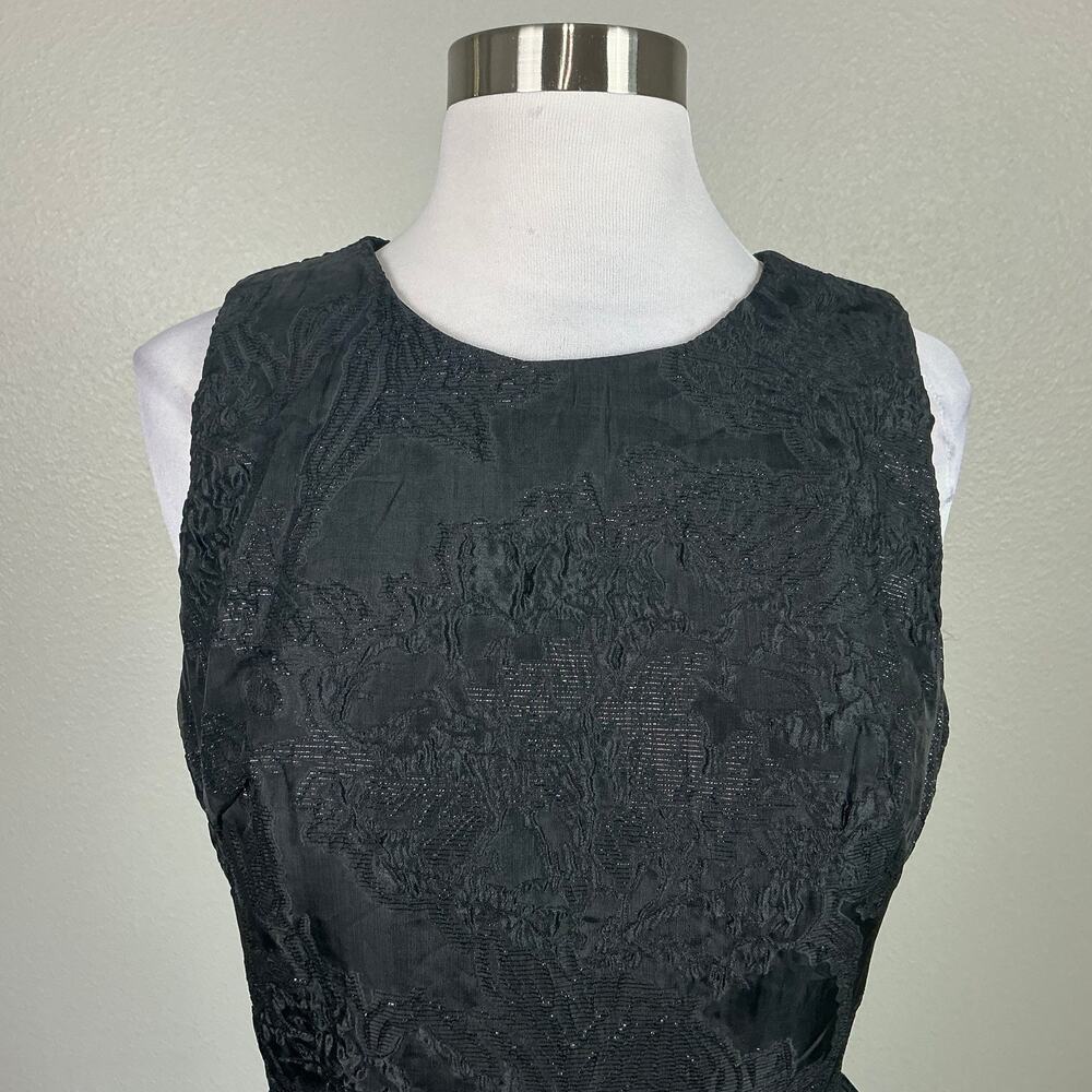 Mac Duggal 20714 High Low A-Line Evening Gown Metallic Black Size 6 Formal Dress - Picture 8 of 12
